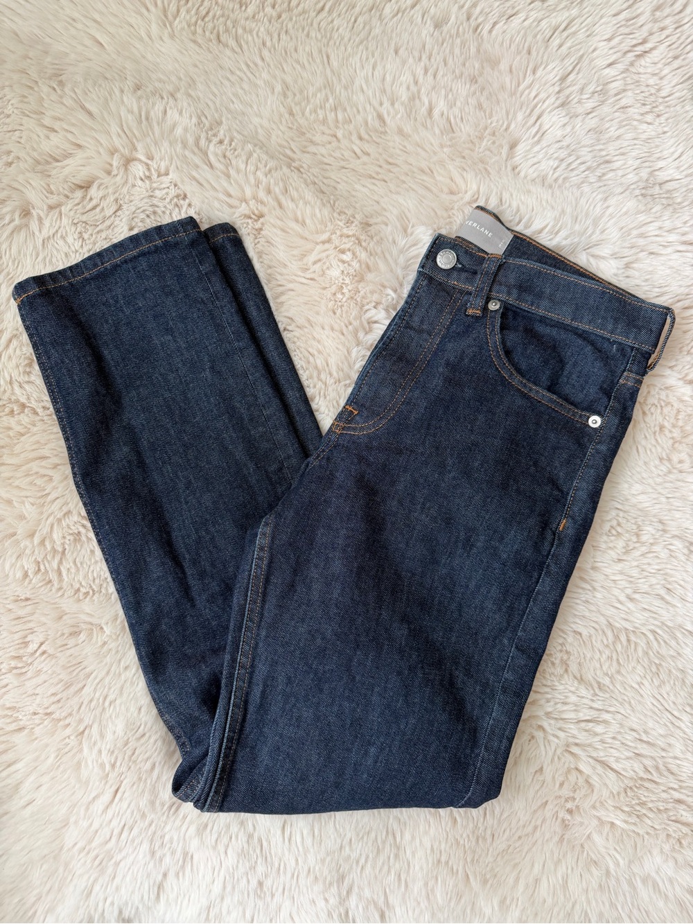 Everlane Dark Washed Straight Leg Jeans